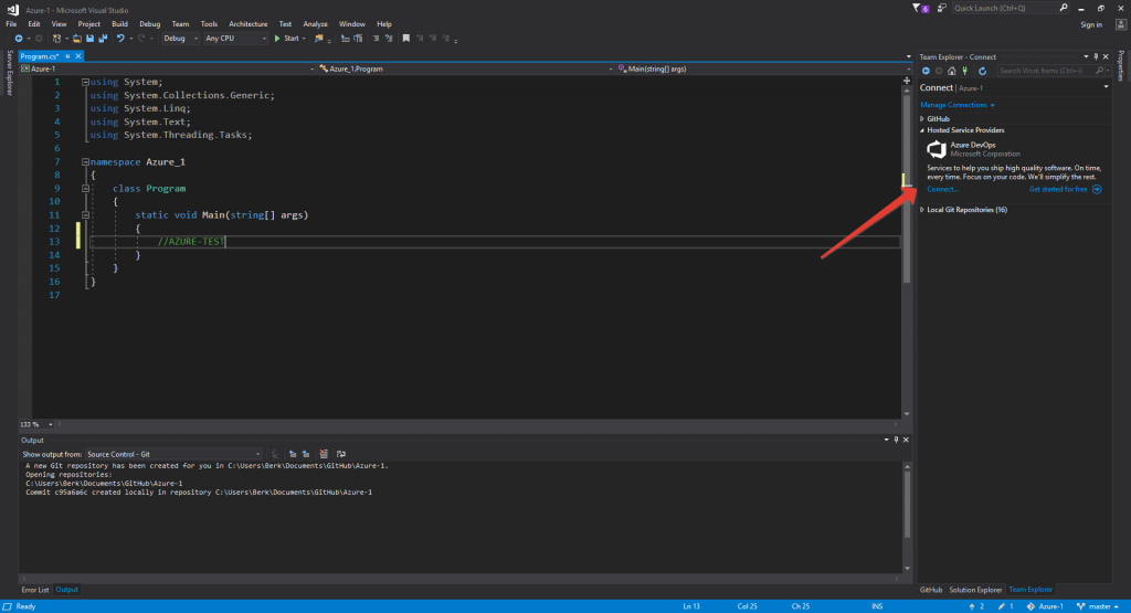 Azure 1 - Azure DevOps & Azure Repos Git Depolama