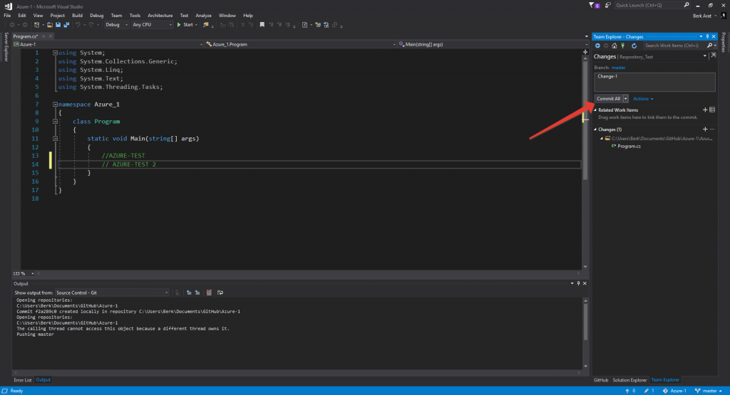 Azure 6 - Azure DevOps & Azure Repos Git Depolama